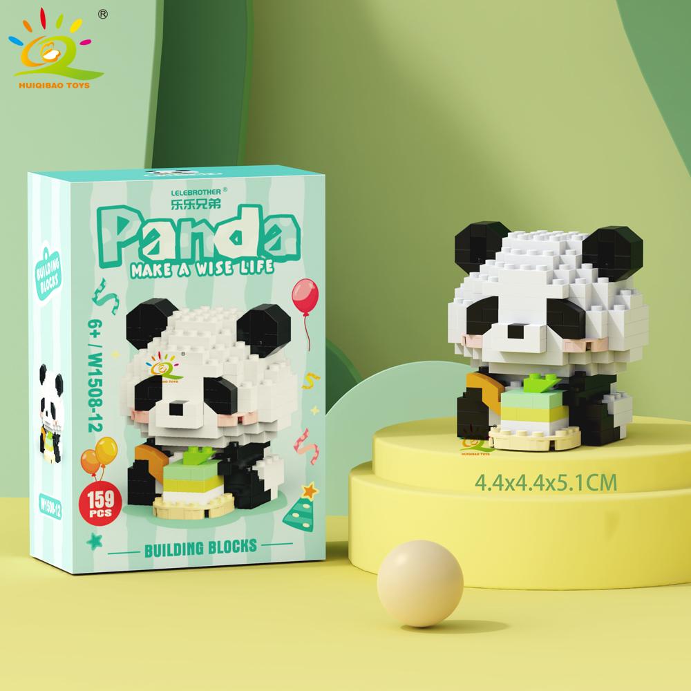 Mini Niedlicher Panda Mikrobausteine 3D Diamantmodell Tiersteine DIY Stadtbausteine für Kinder Kindergeschenk