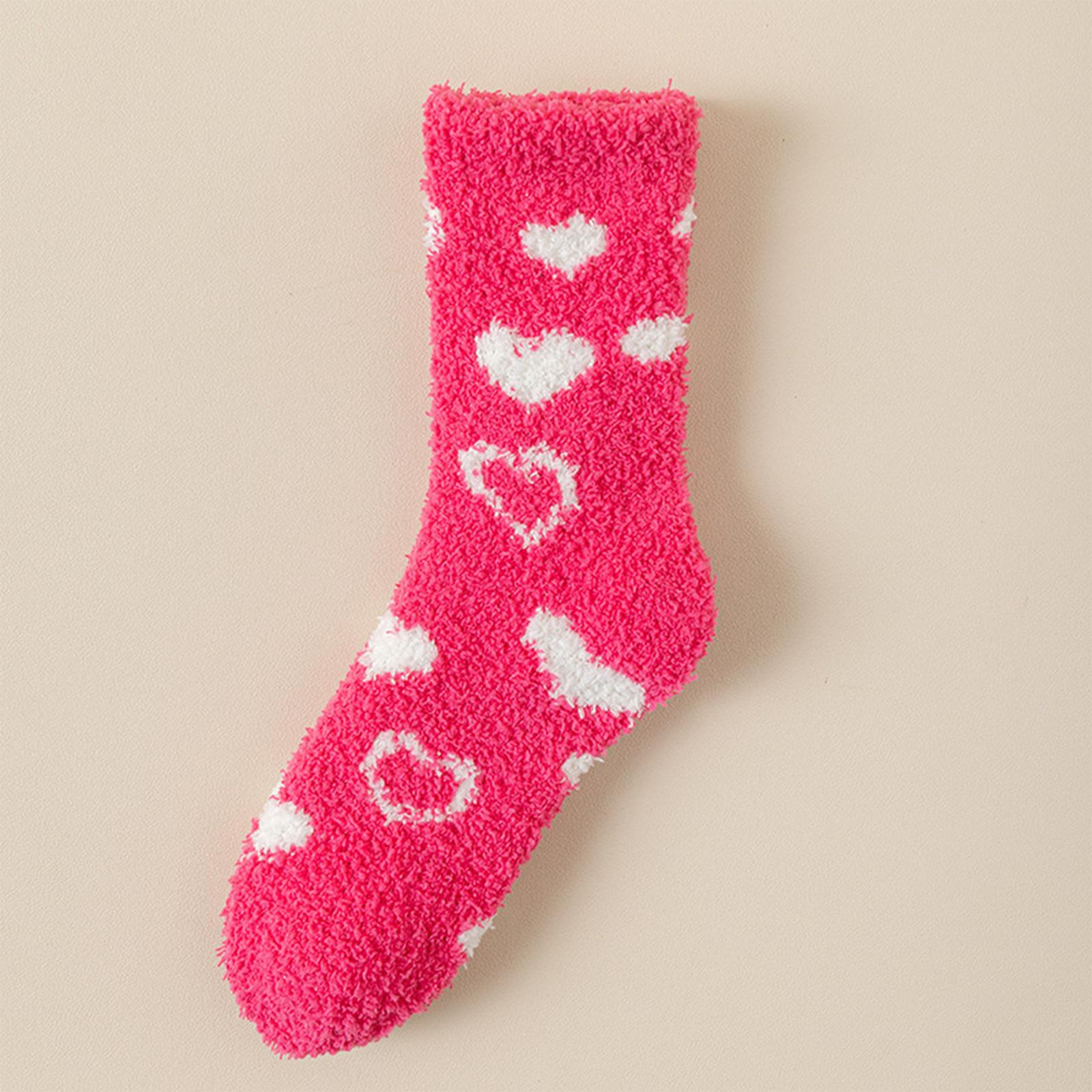 

Носки из кораллового флиса в форме сердца, удобные, теплые и утолщенные для осени и зимы, идеально подходят для женщин дома. One Size