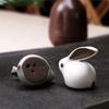 Boutique Rabbit Tea Pet Ornament Household Ceramic Tea Play Personality Ge Kiln Cracking Rabbits Lucky Cute Tea Ceremony Decor