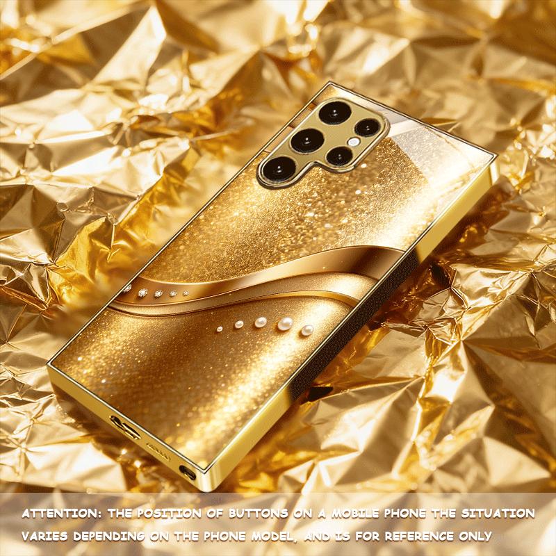 Högklassigt Telefonfodral Galvaniserat Glas TPU Telefonfodral för Samsung Galaxy S26 S25 S24 S23 S22 S21 FE Ultra Plus Stöttåligt.