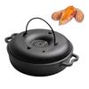 LEXCOOK Taro Roaster, Stone-Baked Potato, Gas Stovetop and Induction Cooktop Compatible, Multi-Function Cast Iron Pot, Rust-Resistant, Fast Heat Condu