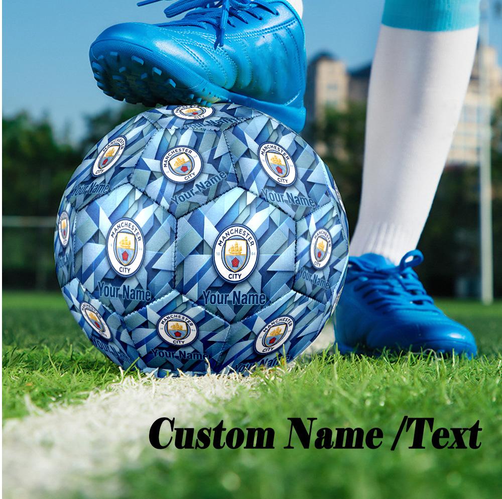 Size 5 Football Custom Name Text, Outdoor Training Soccer BallManchester City