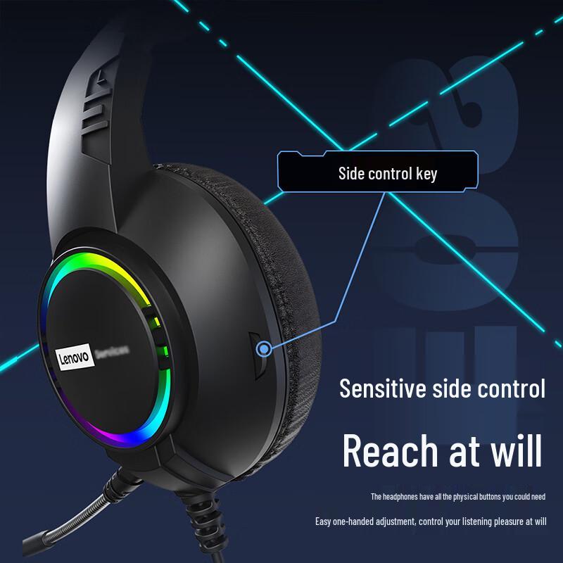 Lenovo 7.1 Surround Sound Wired Gaming Headset with Mic