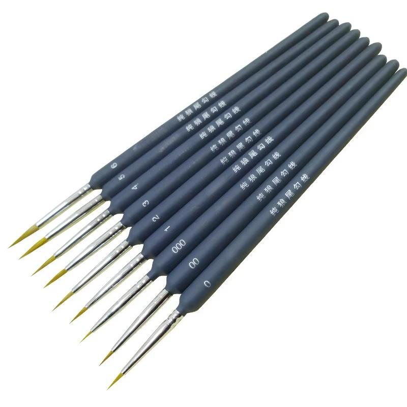 Pędzel do malowania po numerach Zestaw pędzli do farb miniaturowych Profesjonalny nylonowy pędzel do malowania po numerach Pióro do linii haczykowych Ręcznie malowane A3