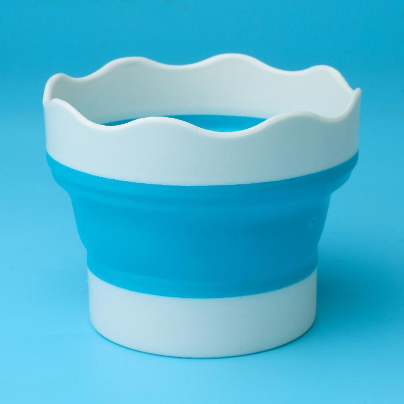 Silicone Folding Bucket For Manicure Washing Painting Brush Bucket Watercolor Drawing Bucket Tools Portable Pen Washing Cup