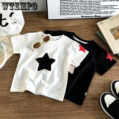 Children's Short Sleeved Top Summer Boys' Top Cute Printed T - Shirt Comfortable and Breathable Top