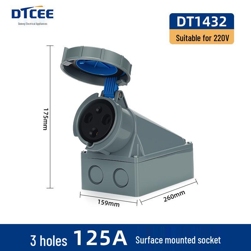 IP67 Three-Phase Industrial Plug Socket: 63A/125A, Waterproof, Aviation Plug, Male-Female, 3/4/5 Core.