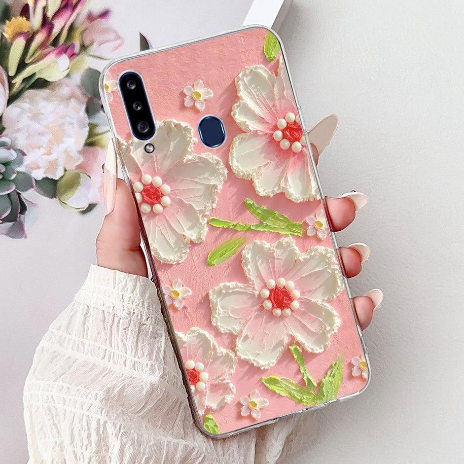 Case For Samsung Galaxy A20 A20e A20s Cover Fashion Flower Butterfly Soft Silicone Clear Bumper For Samsung A30 A 30 A 20 Covers
