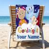 1pc In the Night Garden2 Beach Towel with Custom Name, Beach/Swimming/Bath/Picnic/Camping Towel, Suitable for Seaside Beaches
