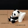 2pcs Creative Mini Panda Car Decor Figurines, Retro Bohemian Festival Design, Exquisite Detailed Print Durable Plastic Ornaments