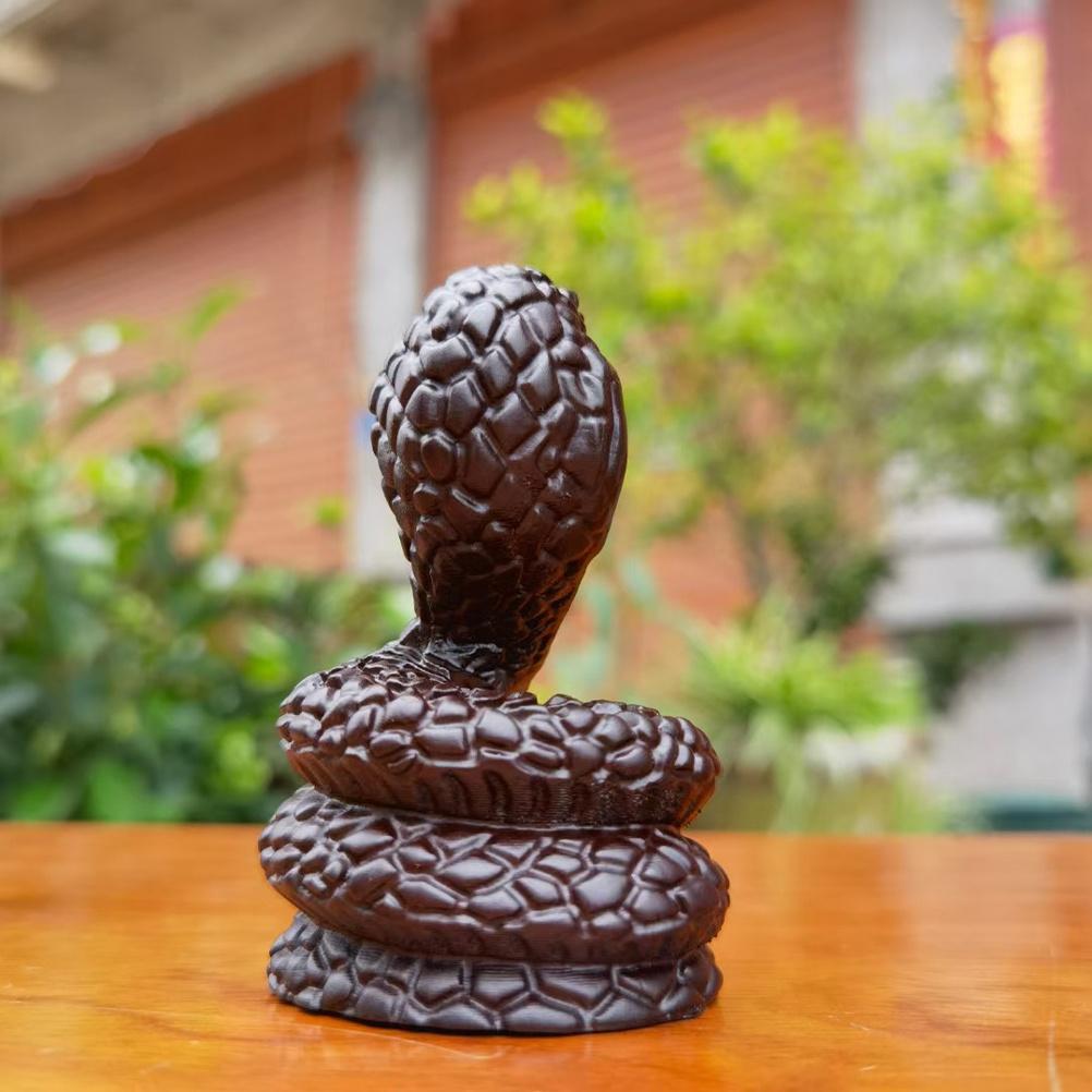 Wooden Snake Home Decor Handcrafted Animal Sculpture for Desk Living Room Bedroom Wood Carving Art Gift Chinese Year of The
