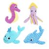 Ocean Animal Dog Toy Plush Squeaky Dog Chew Toy Textured Fabric Stuffed Animals