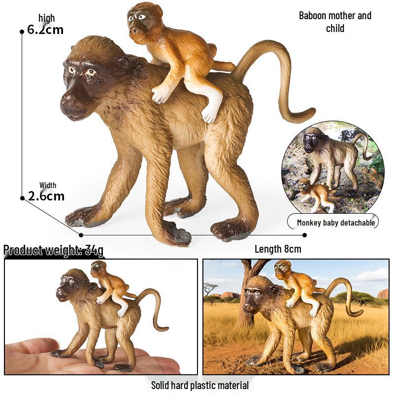 Wildlife Simulation Model: Tiger, Lion, Panda, Elephant, Rhinoceros, Kangaroo, Leopard, Horse, Sheep Toy Set