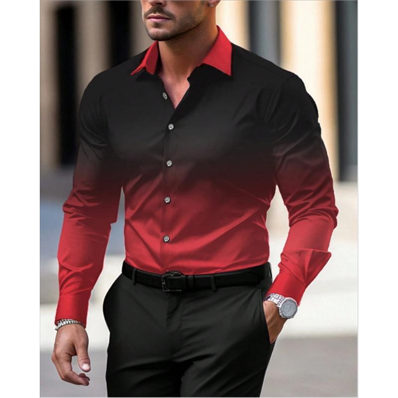Gradient Men's Clothing Soft and Comfortable Men's Shirt Summer Hawaiian Shirt High Quality Men's Clothing Fashion Button Design