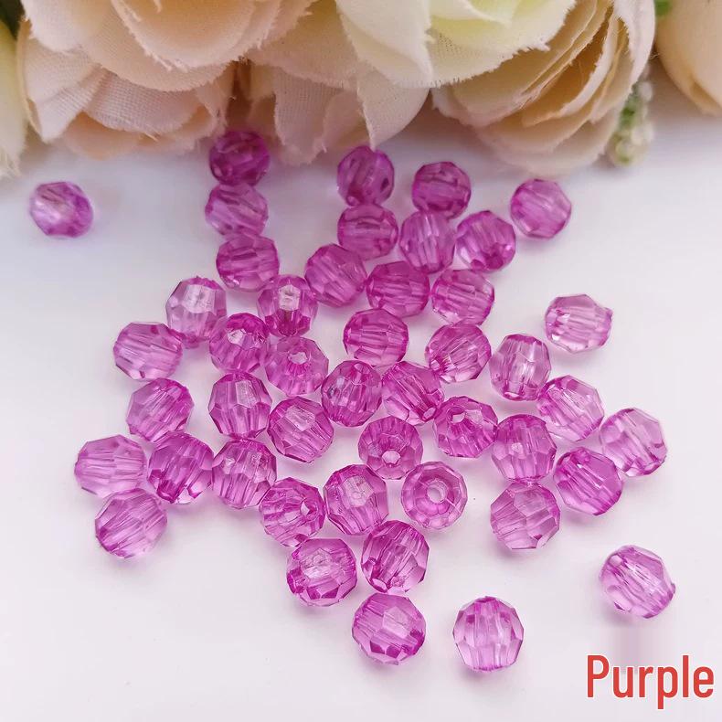 Transparent 6MM Faceted Acrylic Beads for DIY Crystal-Like Ornaments and Curtains