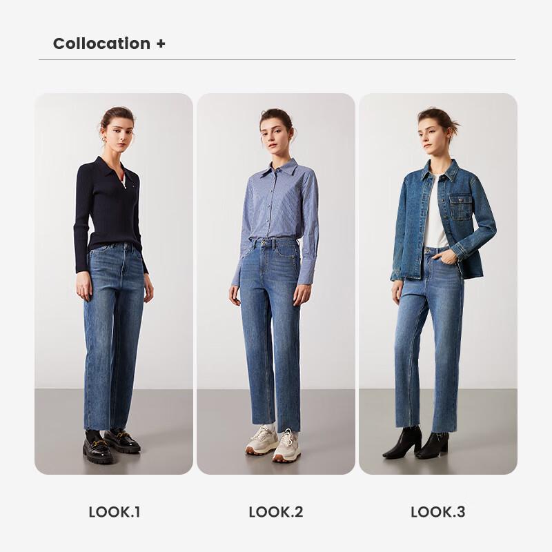 Navigare Women's Cropped Cigarette Denim Jeans