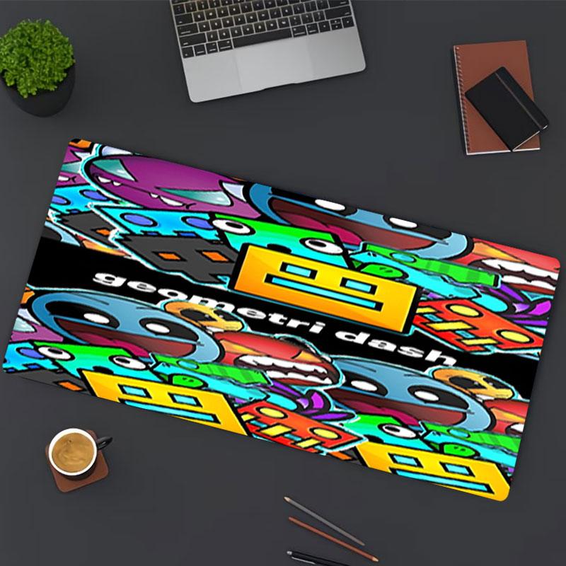 Geometry Dash Print Mouse Pad, for Keyboard Pad Laptop PC Mat for Office Home Use, Desk Decor, Perfect Birthday Gift for Gamers