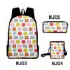  alla moda Popolare Divertente Gatti Freschi Stampa 3D 3pz/Set zaini per studenti Zaino per laptop Zaino Borsa a tracolla inclinata Astuccio