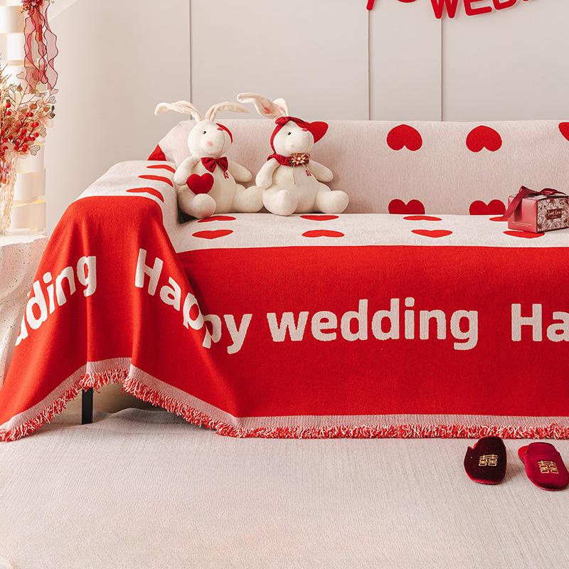 Hochzeitsserie Chenille Sofa Handtuch All-Inclusive Universal Staubschutz Sofabezug Stoff Kratzfeste Decke