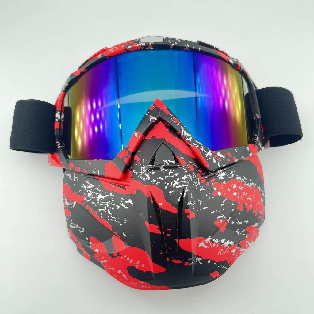 Windproof Outdoor Mask Glasses Men Off-road HD Lens MX MTB ATV Anti-Fog Full Face Protection Tactical Helmet Mask Adjustable