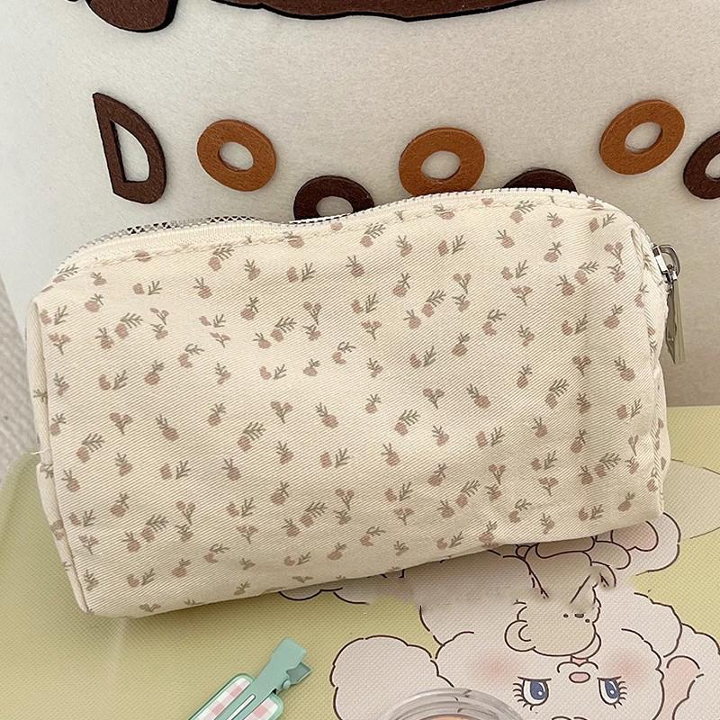 Large Capacity Makeup Bag Flower Printed Cosmetics Bag Pen Container Pen Case Sundry Storage Bags for Travel Toiletries