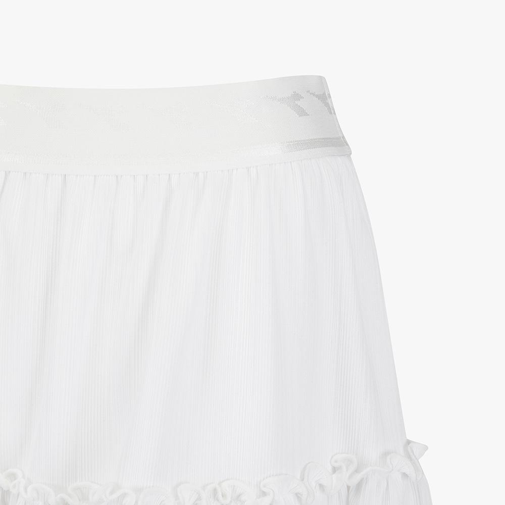 diadora Sheer Ribbed Shirred Skirt Off White