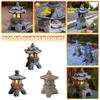 Decoración Zen adornos torre con energía Solar jardín estatua palacio linternas lámpara Solar china piedra patio Pagoda linterna