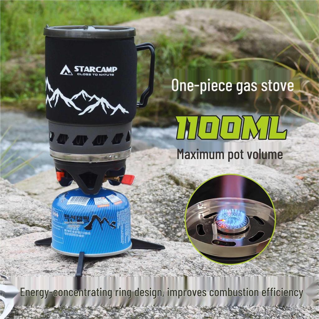 1100ML Portable Outdoor Camping Gas Stove & Cookware Set