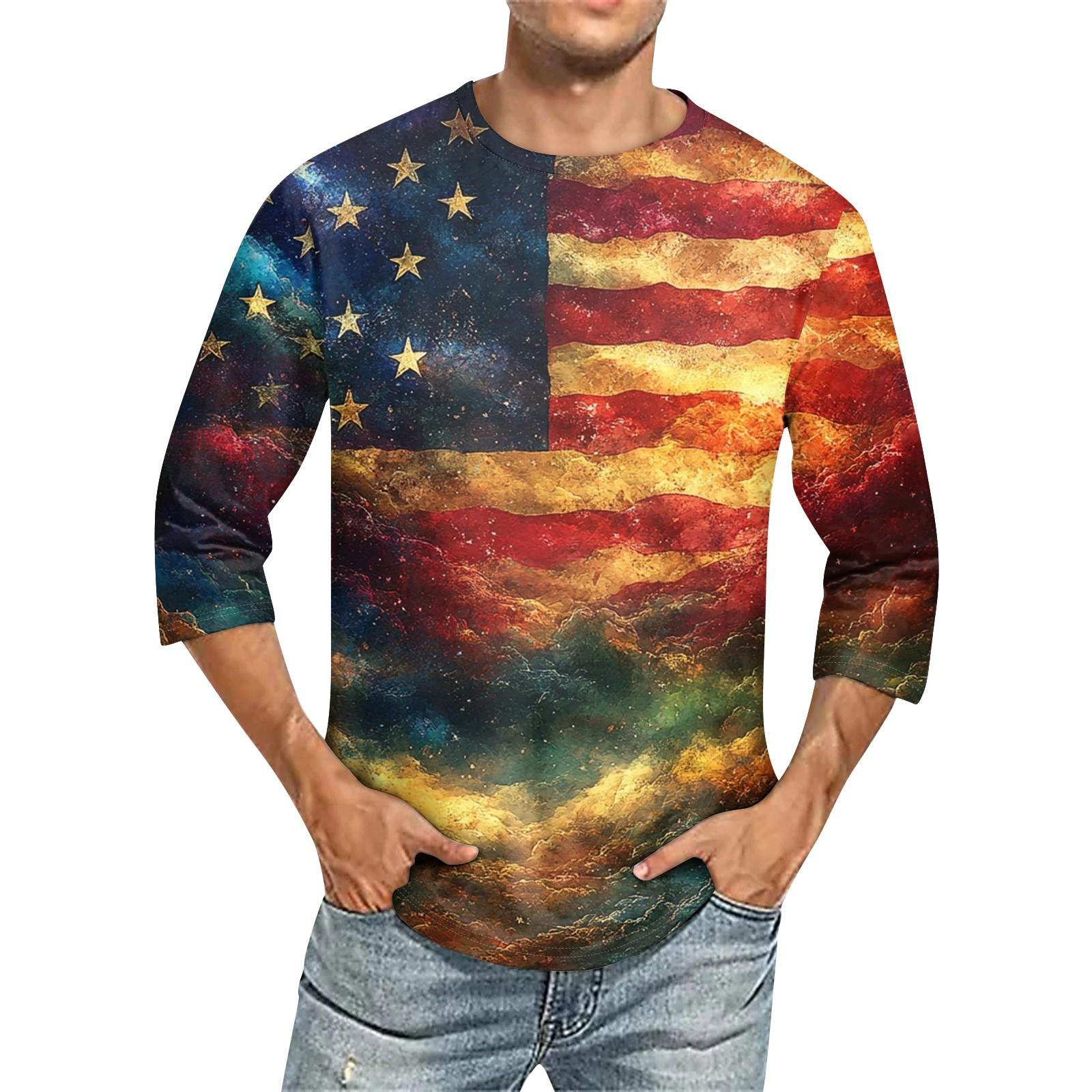 

Мужская однотонная футболка с круглым вырезом и рукавами три четверти XXXL хаки