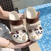 Cute bunny strap thick-soled hole shoes women's summer wet eva beach slippers fashion casual cool slippers
