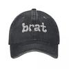 Vintage Charli XCX Brat Chrome Logo Baseball Cap Unisex Style Distressed Washed Sun Cap Outdoor All Seasons Travel Caps Hat