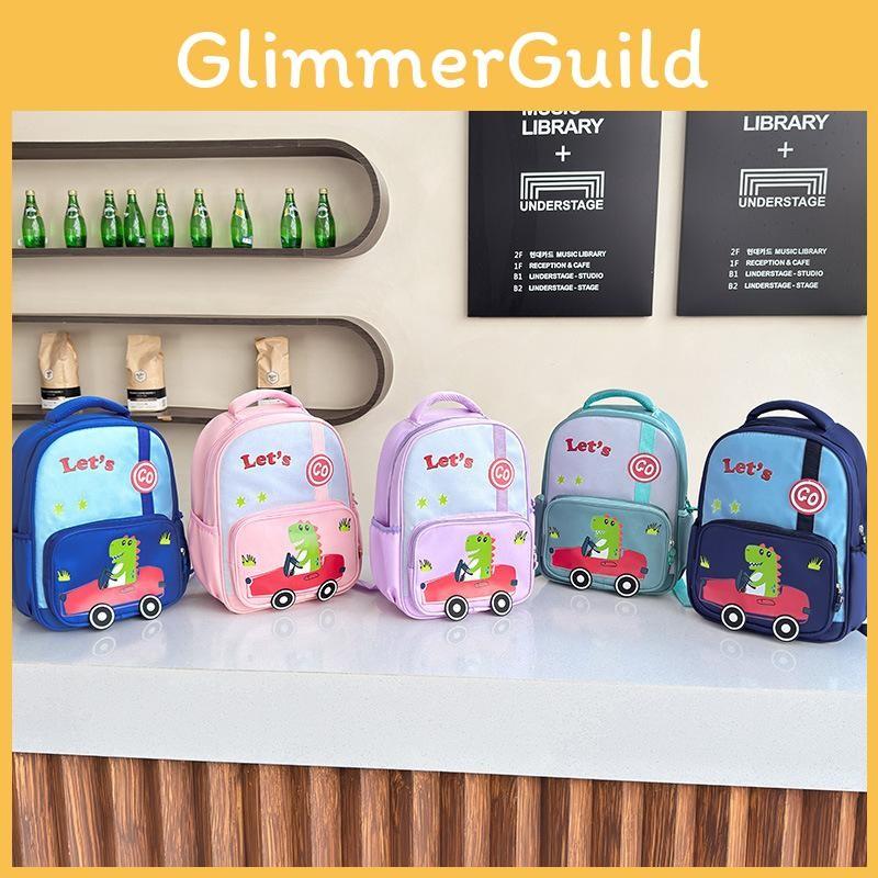 Car By Dinosaur Backpack With Oxford Cloth Color Blocked Backpack School For