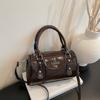 Trendy PU Leather Shoulder Bags Pure Color Large Capacity Crossbody Bags Handbag Women