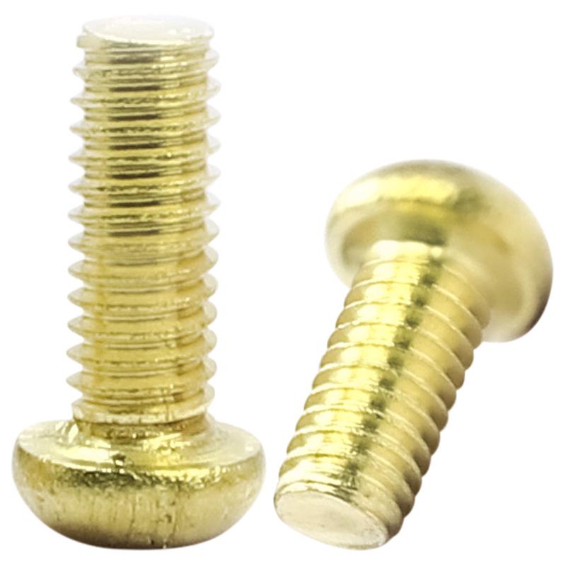 Pure Copper Pan Head Machine Screws - PM Cross Slot, Semicircular Head, Sizes M2.5-M8