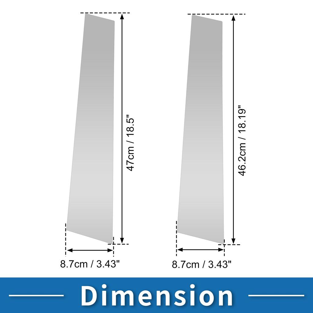 ABSOPRO Door Pillar Window Trim Sticker Pillar Post Door Outer Exterior Cover Compatible with VW Tiguan Silver Tone Anti-Scratch 2009-2015