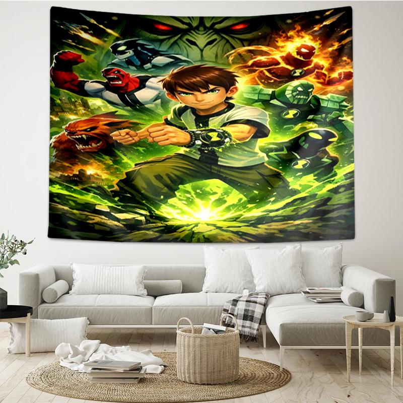 Ben Alien Force Tapestry, Unique Design Tapestry, Wall Decor for Bedroom,Livingroom, Playroom,Heartwarming Fan Holiday Gifts