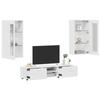 TV Cabinet Set with Drawers FLORIN 3 Pcs White Particleboard
