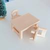 Dollhouse Table Chair Set 1/12 Mini Table Chairs Dining Room Furniture Resin Model