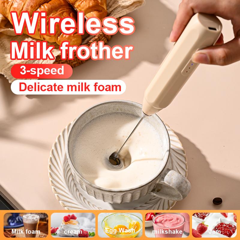 MINI Coffee Frother USB Rechargeable 3 Speeds Foam Maker Coffee Milk Mixer Electric Handle Blender Egg Beater Hot Cooking Tools