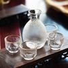 UOSO Japanese Style Hammered Glass Sake & Wine Warmer Set