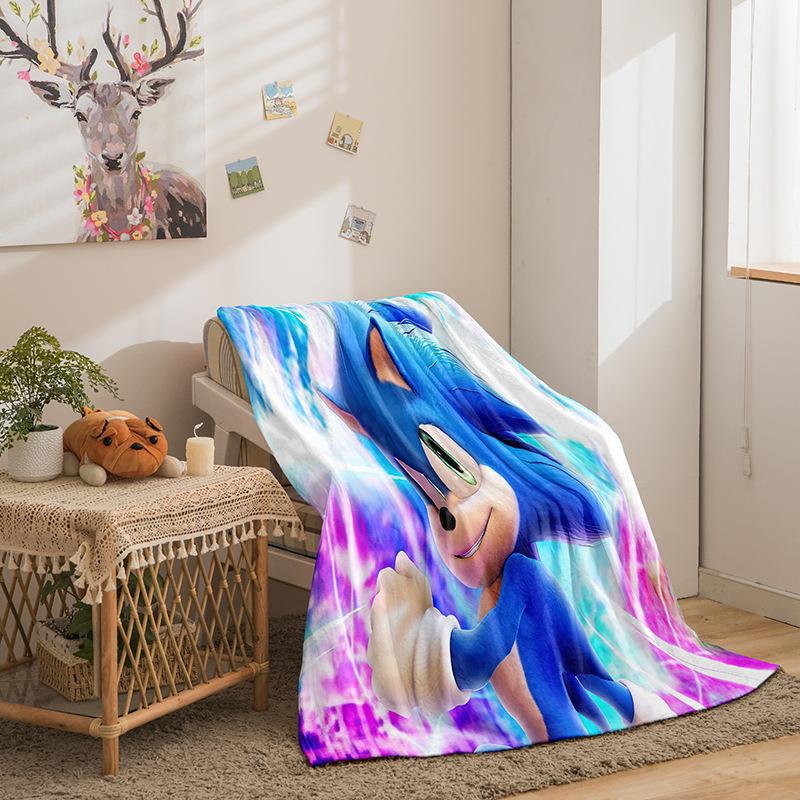 Riman Sonic Series Flannel Fleece Blanket 3D Printed Sofa Blanket Thickened Blanket