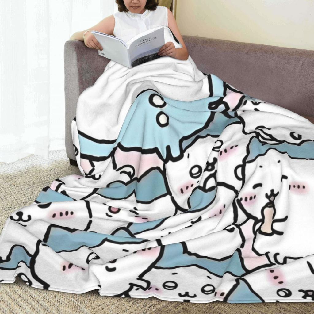 Cute Chiikawa Blanket Soft Warm Comfortable Plush Throw Blanket For Outdoor Picnic Flannel Bedspread Bed Cover