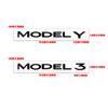 AMI1 1Pc 3D ABS Car Model Y/3 Badge letter Sticker Trunk Decoration Decal For Tesla Model Y 2026 Model3 Auto Valve Cap Accessories