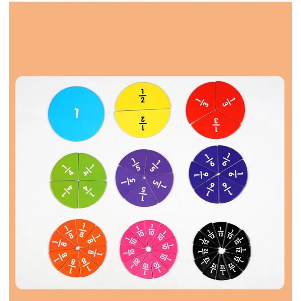 Montessori Fraction Learning Math Toy Arithmetic Teaching Aids Paper Card Early Educational Toys for Children Christmas Gifts