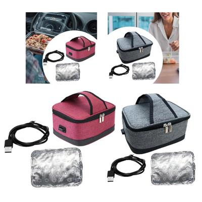Boîte à lunch chauffante avec fermeture éclair Sac chauffant électrique pour voyage bureau camping