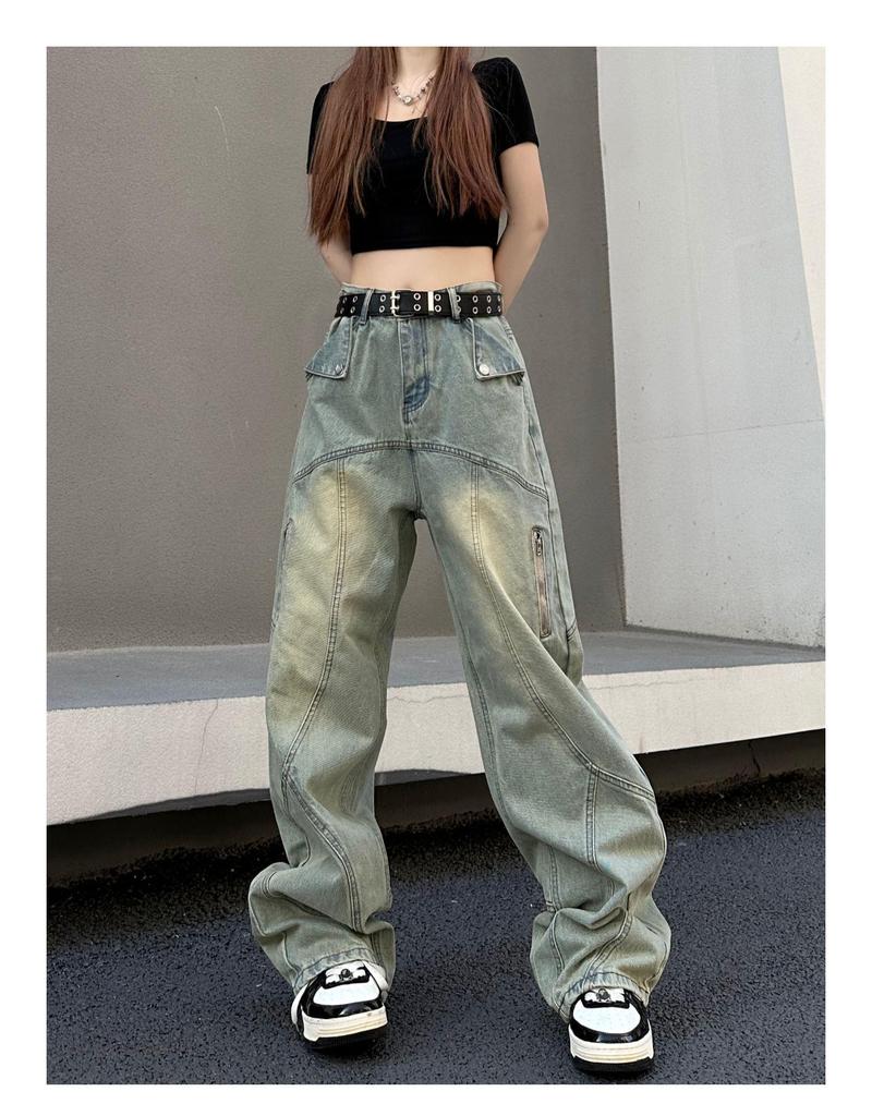 Women's High-Waisted Retro Wide-Leg Jeans – Summer Street Style