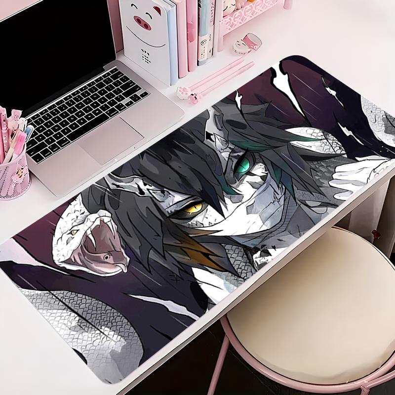 Mouse Pad Office PC Accessories Keyboard Mat Anime Pattern Antislip Rubber Mousepad Gamer Ddemon Slayer Obanai Iguro Desk Mat