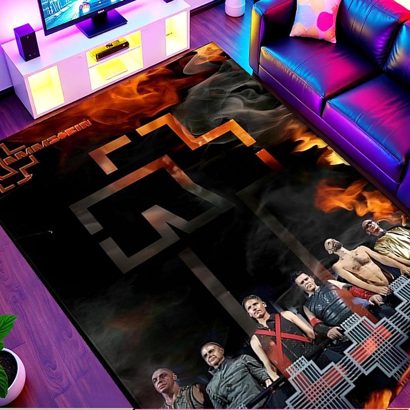 Rammstein Print Rug, Washable Floor Carpet, For Entryway Dorm Laundry Room Office Study, Home Decor Birthday Christmas Gift