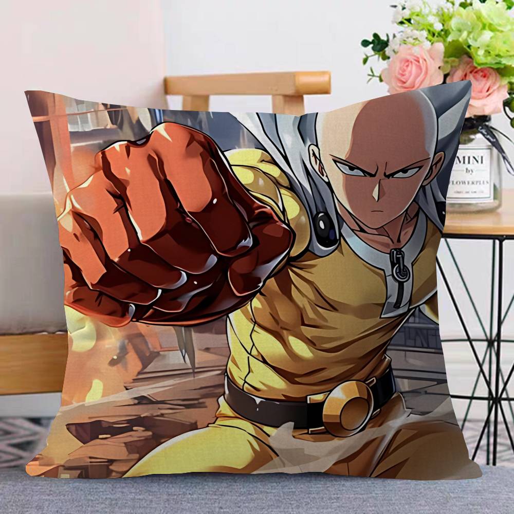 O-One P-Punch M-Man Anime Cartoon Cushion Cover Pillowcase Upholstery Sofa Throw Pillow Home Decor Pillowcas