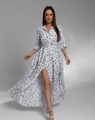 Floral Long Dress with ISSA Plus Slit